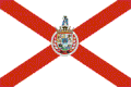 Bandera de la localidad Guipuzcoana deFuenterrabía u Hondarribia, País Vasco (España).