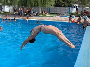 Public swimming pool of Almargen, Málaga Spain.