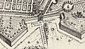 Porta San Pancrazio met zijn bastions op een kaart uit 1676