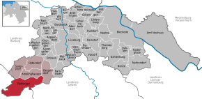 Poziția Rehlingen pe harta districtului Lüneburg