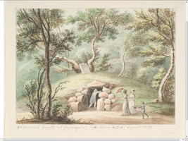 Gravhøj ved Jægerspris, 1799. Af Søren L. Lange