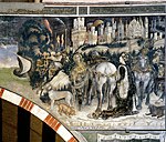 Saint George and the princess by Pisanello - Pellegrini Chapel - Sant'Anastasia - Verona 2016 and corrections (perspective, lights, definition by Paolo Villa 2019).jpg