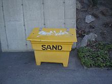 sand; in a box