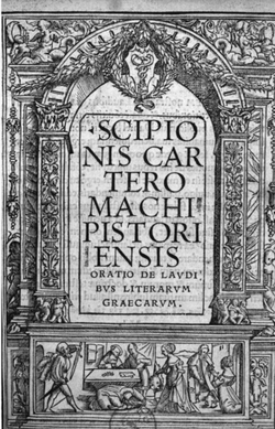 "Oratio de laudibus literarum graecarum", verko eldonita en 1517.