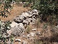 Reused stones that form a wall at Chezib (Achzib) of Judah