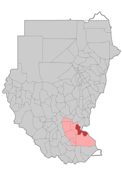 アコボ郡の位置（南スーダン分離前）