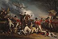 General Hugh Mercer dør i slaget ved Princeton 3. januar 1777. George Washington til hest. Maleri av John Trumbull (1756-1843).