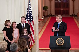 Trump with his second Supreme Court nominee, Brett Kavanaugh.