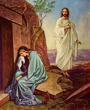 English: Jesus resurrected and Mary Magdalene