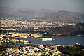 Blick auf Udaipur, das Aravalligebirge und den Lake Palace