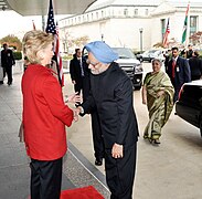 U.S. Vice-President Joe Biden Dr. Jill Biden co-host a social lunch with U.S. Secretary of State Hillary Rodham Clinton in honor of Indian Prime Minister H.E. Dr. Manmohan Singh and Dr. Gurusharan Kaur at the U.S. Department of State in Washington, DC November 24, 2009. [State Department photo / Public Domain]