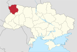 Die ligging van Wolhin-oblast in Oekraïne