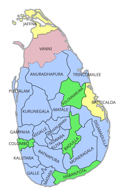 Mehrheiten (stimmenstärkste Parteien) in den 22 Wahlkreisen:[1] ﻿United National Party (UNP) ﻿People’s Alliance (PA) ﻿Tamil United Liberation Front (TULF) ﻿Tamil Eelam Liberation Organisation (TELO)