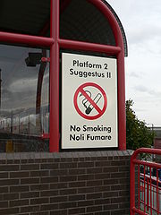 The signs at Wallsend Metro station are in English and Latin as a tribute to Wallsend's role as one of the outposts of the Roman empire.