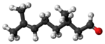 Model molekuly (+)-citronellalu