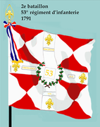 Drapeau du 2e bataillon du 53e régiment d'infanterie de ligne de 1791 à 1793