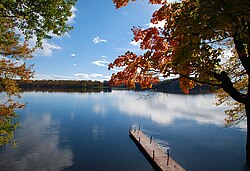 A typical lake scene in Muskoka Lakes.