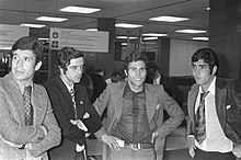 Aankomst Benfica op Schiphol, vlnr Toni, Baptista, Ge Umberto, Bestanddeelnr 925-5027.jpg