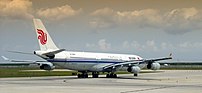 Air China A340 ready for take-off at Shanghai ...