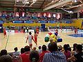 Un momento dell'incontro di pallacanestro femminile Spagna-Turchia