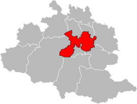 Situation of the canton of Val d'Ariège in the department of Ariège