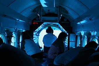 Interior of the tourist submarine Atlantis whilst submerged