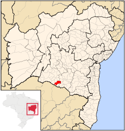 Localização de Jacaraci na Bahia
