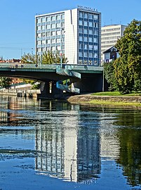 The building with Bernardyński bridge on the foreground