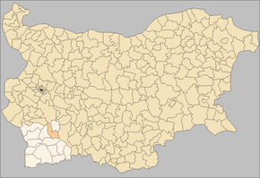 Harta obștinii Belița în cadrul Bulgariei