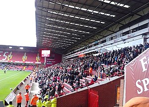 The John Street Stand before a Championship game v. Coventry City in 2010 BramallLaneFamStand.jpg