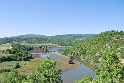 Реката Брегалница блиску до село Тодоровци, кај Езерото Калиманци