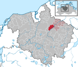 Elhelyezkedése Mecklenburg-Elő-Pomeránia térképén