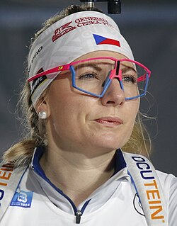 Lucie Charvátová během Mistrovství světa v Novém Městě v roce 2024