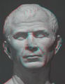 3D anaglyph of the marble bust found in the Rhone River near Arles