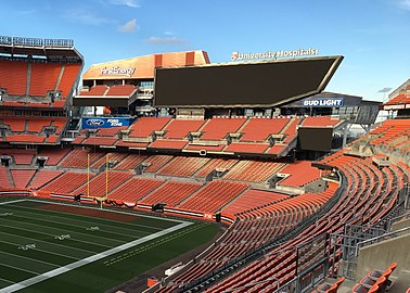 East end zone at FirstEnergy Stadium, known as the Dawg Pound, 2016