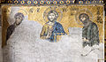 Мозайка „Дейсис“ (общ вид), създадена по време на управлението на Палеолозите. Храм „Света София“ в Истанбул.