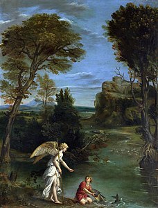 L'archange Raphaël avec Tobie.