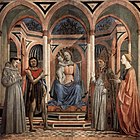 多梅尼科·维内齐亚诺（英语：Domenico Veneziano）的《圣露琪亚·德·马纽里祭坛画（英语：Santa Lucia de' Magnoli Altarpiece）》，210 × 215 cm，约绘于1440年，1862年始藏[25]