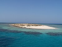 Безлюдний острів з незайманих коралових рифах у Червоному морі