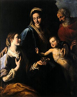 Fabrizio Santafede: Madonna mit Christuskind, Johannes dem Täufer und der heiligen Lucia