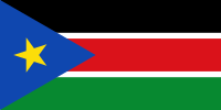 Flaga Sudanu Południowego z alternatywnym kolorem trójkąta
