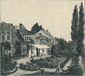 Gamle Bakkehus (hjørnet af søndre og vestre fløj) 1845. Efter akvarel af pastor J.C. Chicvitz.