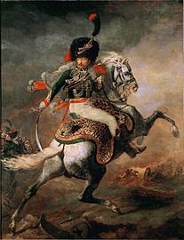 Ufficiale dei cacciatori a cavallo della guardia imperiale mentre carica, Géricault, 1812 museo del Louvre