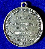 Medaille Königreich Sachsen, Märzrevolution, Regierung von Ministerpräsident Braun 1848 mit den Ministern Freiherr von der Pfordten, Georgi und von Holtzendorff
