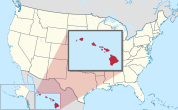 Hawaii highlighted on a map of the United States