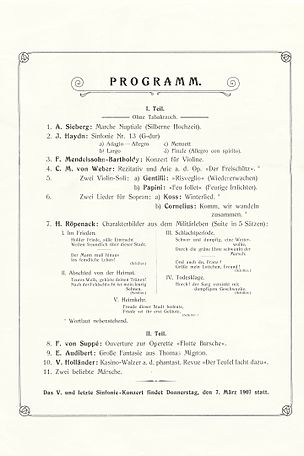 Konzertprogramm mit Röpenack und der Kapelle des 12. Infanterieregiments Nr. 177, Waldschlößchen-Terrasse, Dresden 1907