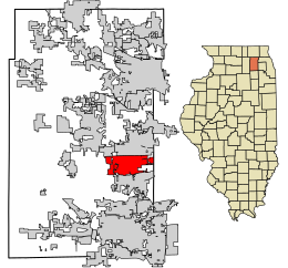 Location of Geneva in Kane County, Illinois