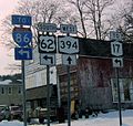 New York State Route 394/U.S. Route 62 (with access to I-86/NY 17) in Kennedy.