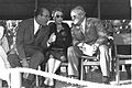Eskól, Vera Weizmann és Randolph Churchill 1955-ben, a Churchill Előadóterem felavatásakor