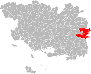 Lage der Communauté de communes du Pays de la Gacilly im Département Morbihan